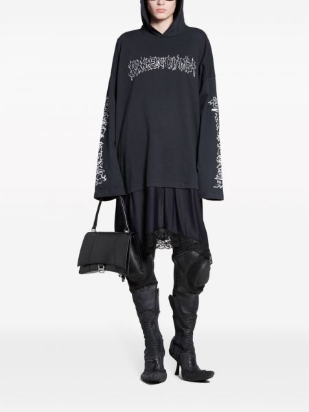 Krajkové bavlněné šaty s kapucí Balenciaga