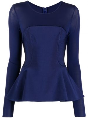 Peplum montert bluse Herve L. Leroux blå