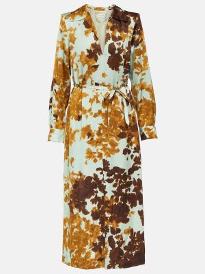 Σατέν μίντι φόρεμα με σχέδιο Dries Van Noten