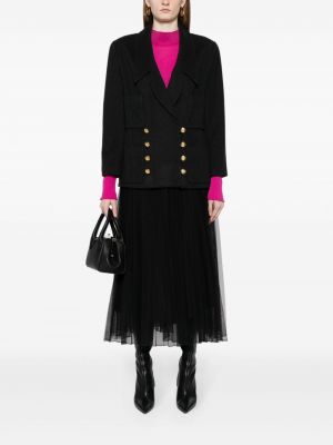 Vlněná bunda s knoflíky Chanel Pre-owned černá