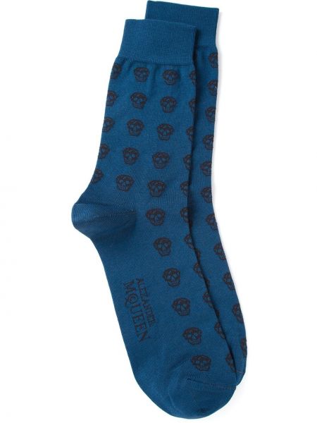 Calcetines con estampado Alexander Mcqueen azul