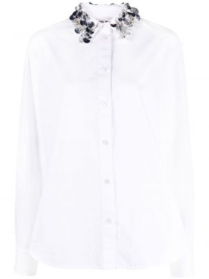 Bavlnená flitrovaná košeľa Des Phemmes biela