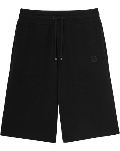 Pantalones cortos deportivos con bordado Burberry negro