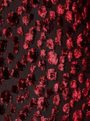 Rochie de mătase de catifea Saint Laurent roșu