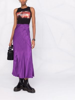 Falda larga de cintura alta Diesel violeta