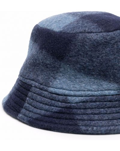 Kostkovaný klobouk Isabel Marant modrý