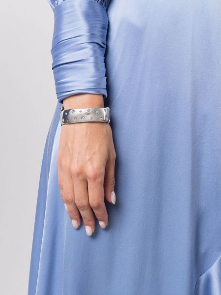 Bracelet à imprimé en cristal Saint Laurent Pre-owned argenté