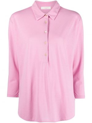Bavlněná košile s knoflíky Zanone růžová