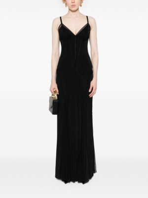 Večerní šaty se síťovinou Dolce & Gabbana černé
