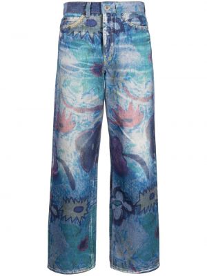 Trykt floral straight jeans Our Legacy blå