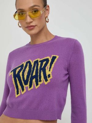 Шерстяной свитер Max&co фиолетовый