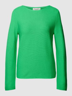 Dzianinowy sweter w jednolitym kolorze Marc O'polo zielony