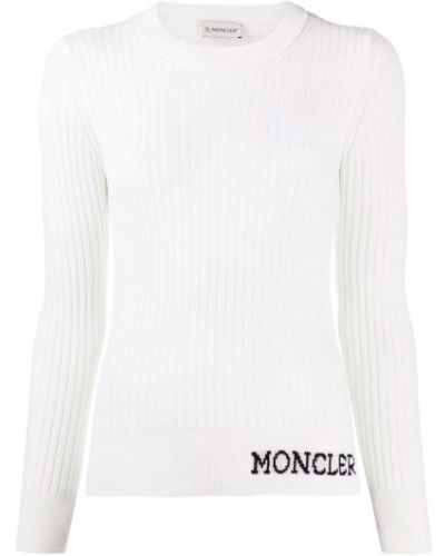 Jersey con bordado de tela jersey Moncler blanco