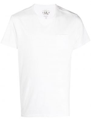 Majica z okroglim izrezom z žepi Ralph Lauren Rrl bela