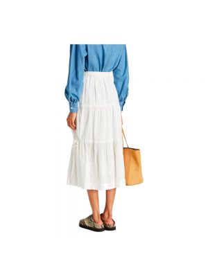 Falda midi de algodón See By Chloé blanco