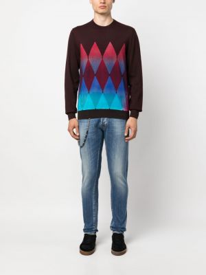 Pull en tricot à imprimé à motif géométrique Ballantyne marron