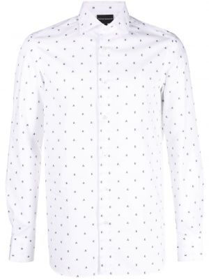 Βαμβακερό πουκάμισο με σχέδιο Emporio Armani λευκό