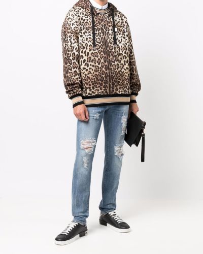 Sudadera con capucha con estampado leopardo Dolce & Gabbana