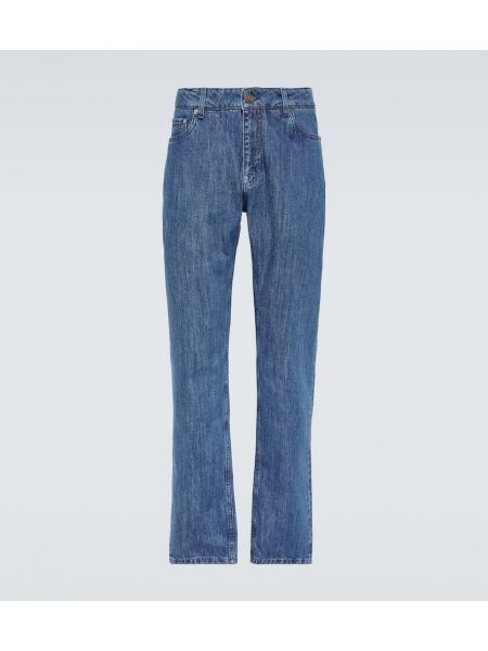 Straight leg jeans a vita bassa Etro blu