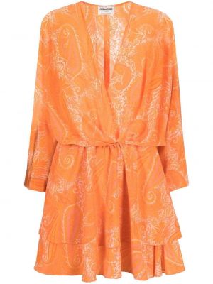 Sukienka z nadrukiem z wzorem paisley Zadig&voltaire pomarańczowa