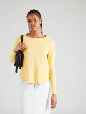 Меланж тениска с дълъг ръкав American Vintage жълто