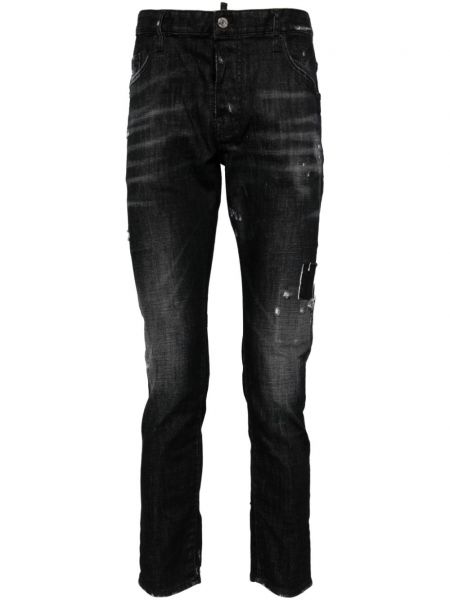 Slim fit distressed skinny jeans Dsquared2 schwarz
