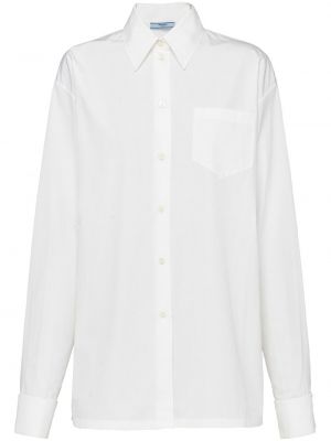 Пухена риза с джобове Prada бяло