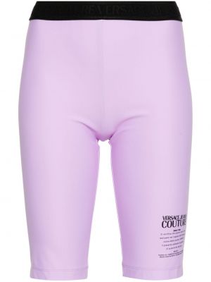 Pantaloni scurți din denim Versace Jeans Couture violet