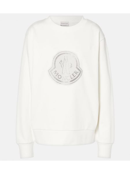 Jersey bomull sweatshirt Moncler hvit