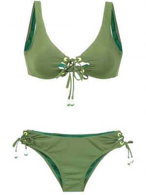 Csipkés fűzős bikini Amir Slama zöld
