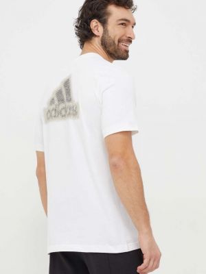 Pamut póló Adidas fehér