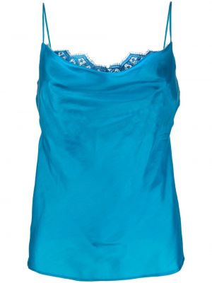 Spitzen seiden top Alberta Ferretti blau