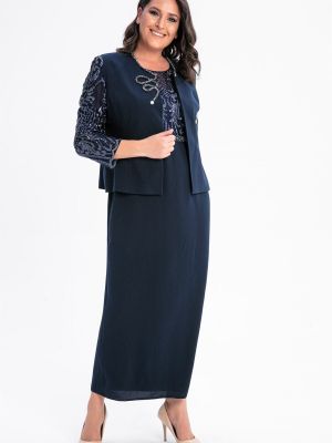 Ukrojena obleka s cekini By Saygı modra