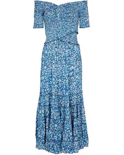 Modré maxi šaty Poupette St Barth