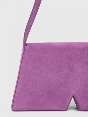 Geantă shopper din piele Karl Lagerfeld violet