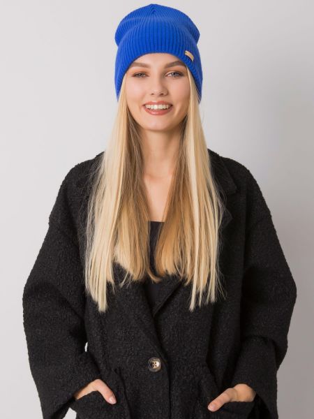 Pletený pletený čepice Fashionhunters modrý