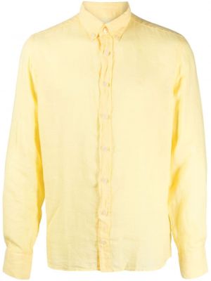 Lněná košile Hackett žlutá