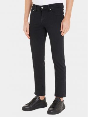 Jeansy skinny slim fit z kieszeniami Calvin Klein Jeans czarne