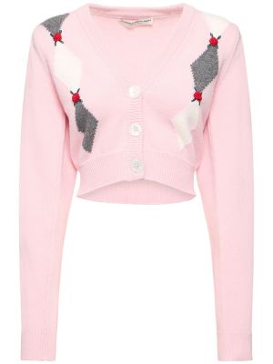 Jacquard ull cardigan Alessandra Rich rosa