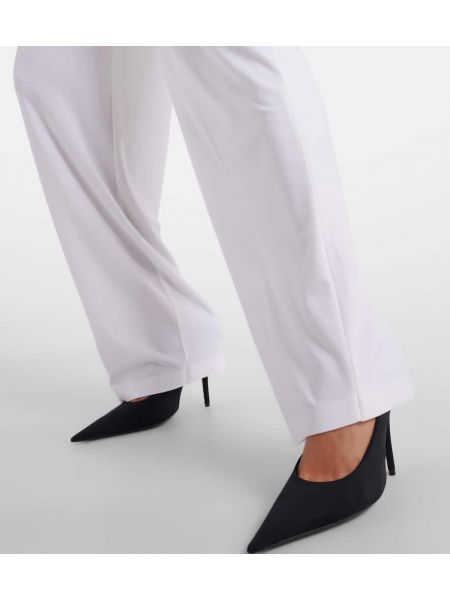 Παντελόνι με ίσιο πόδι με χαμηλή μέση Norma Kamali λευκό