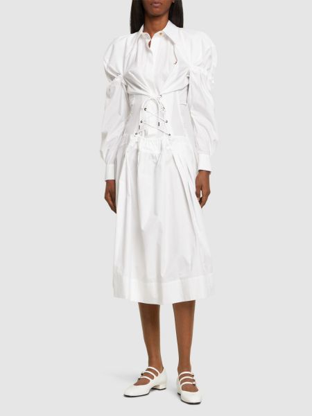 Vestido midi de algodón Vivienne Westwood blanco