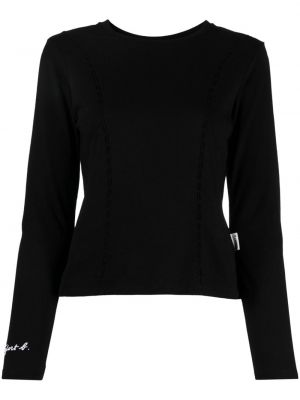 Памучен пуловер бродиран Sport B. By Agnès B. черно