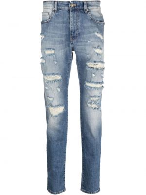 Slim fit skinny fit-jeans med sliten Pt Torino blå