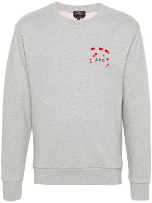 Sweatshirt aus baumwoll mit print A.p.c. grau