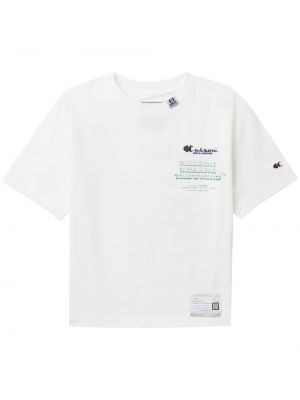 Bílé bavlněné tričko s potiskem Maison Mihara Yasuhiro