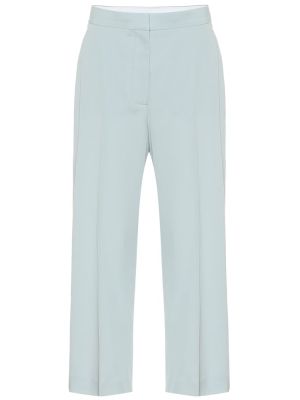Pantalon droit taille haute en coton Stella Mccartney bleu