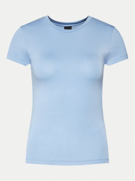 Marškinėliai slim fit Gina Tricot mėlyna