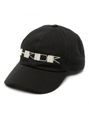 Cappello con visiera ricamato di cotone Rick Owens Drkshdw nero