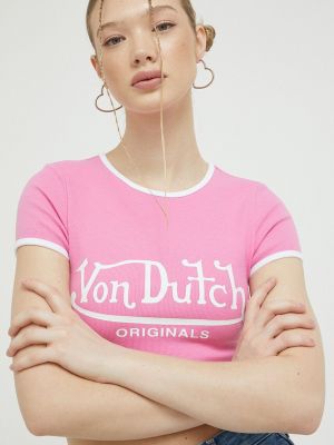 Růžové tričko Von Dutch