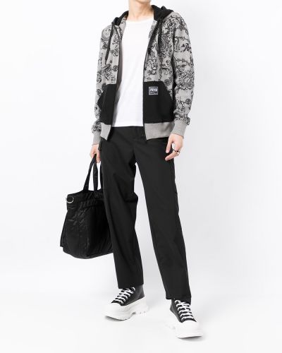 Sudadera con capucha con estampado Versace Jeans Couture gris